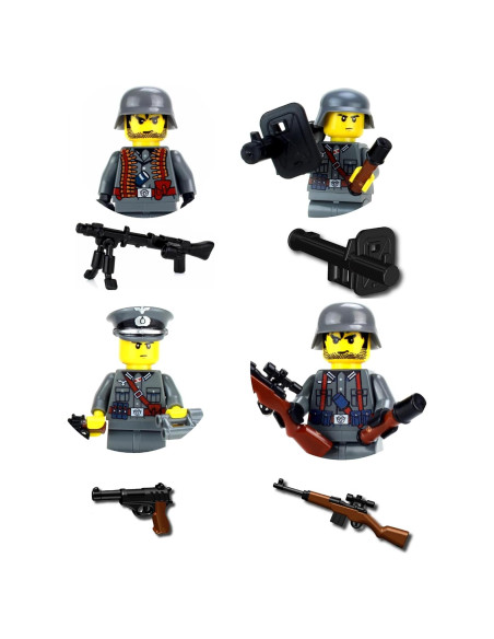 Minifigura Militar Personalizada Battle Brick Alemán 4.06 cm Minifigura Militar Personalizada Battle Brick Alemán 4.06 cm