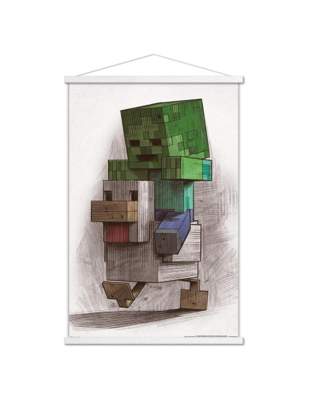 Póster de Pared Minecraft Mobestiary Chicken Jockey 86.4x56.8cm Póster de Pared Minecraft Mobestiary Chicken Jockey 86.4x56.8cm