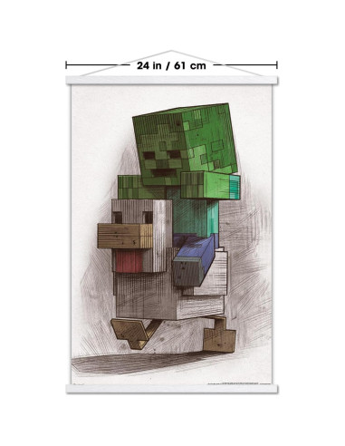 Póster de Pared Minecraft Mobestiary Chicken Jockey 86.4x56.8cm