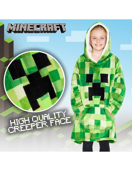 Manta con Capucha Minecraft Bioworld Talla Única Verde Claro Manta con Capucha Minecraft Bioworld Talla Única Verde Claro