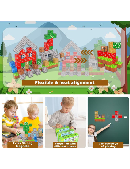Bloques Magnéticos Kinhzrude 100PCS - Juguetes STEM 3D para Niños Bloques Magnéticos Kinhzrude 100PCS - Juguetes STEM 3D para Niños