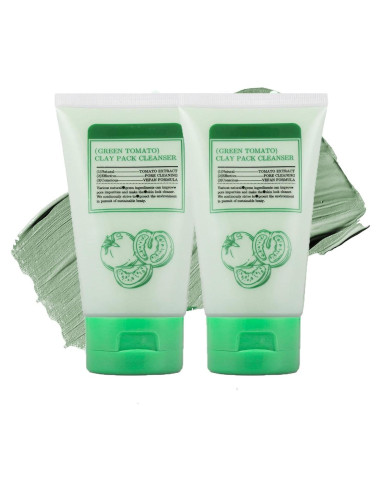 Mascarilla de Arcilla de Tomate Verde Jsykt - 2 Piezas, Limpieza Profunda