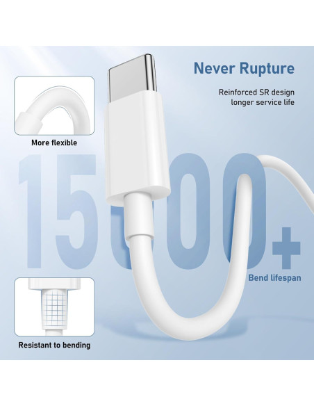 Cable USB C a USB C 60W Gyusity 2Pack 3.05m y 1.83m Cable USB C a USB C 60W Gyusity 2Pack 3.05m y 1.83m