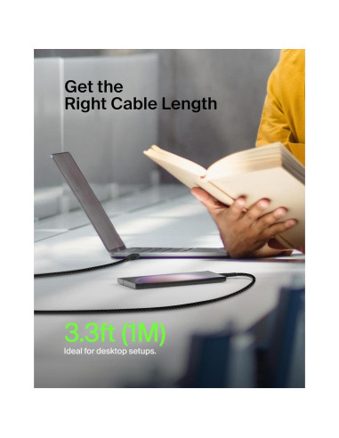 Cable USB-C a USB-A Belkin BoostCharge 1m Trenzado Negro