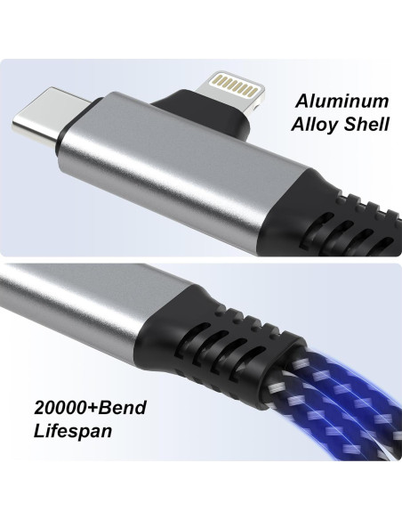 Adaptador Lightning y USB-C a 3.5mm Ardaddyn con carga 60W Adaptador Lightning y USB-C a 3.5mm Ardaddyn con carga 60W