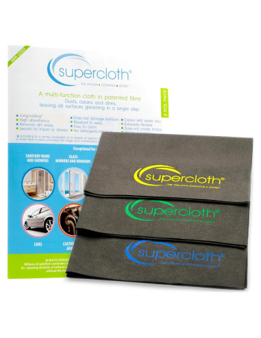 Paño de Microfibra Supercloth 3 Pcs - Limpieza Eficaz y Duradera