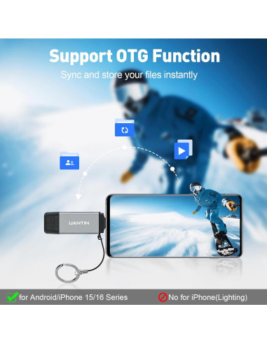 Lector de Tarjetas SD UANTIN USB C Doble Ranura 5Gbps Gris