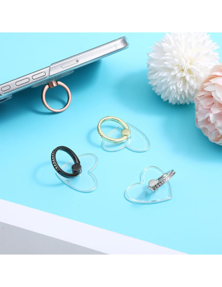 Soporte de Anillo para Teléfono Ymapinc Corazón con Rhinestones Soporte de Anillo para Teléfono Ymapinc Corazón con Rhinestones