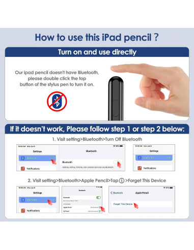 Lápiz Stylus SENMO para iPad Pro 11" y 12.9" Carga Rápida