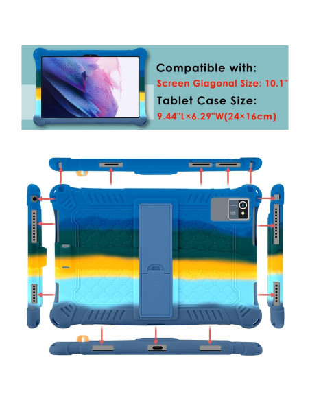 Funda de Silicona DETUOSI para Tableta 10.1" Azul Oscuro Funda de Silicona DETUOSI para Tableta 10.1" Azul Oscuro