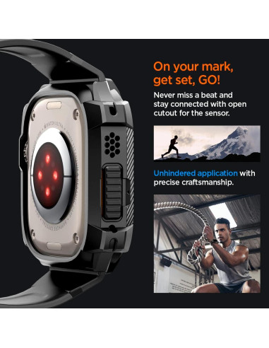 Funda Spigen Rugged Armor Pro para Apple Watch Ultra 2/1 - Negro