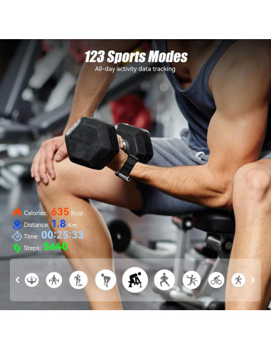 Reloj Inteligente Ganopterygon G128 HD 5.1 cm 120 Modos Deportivo