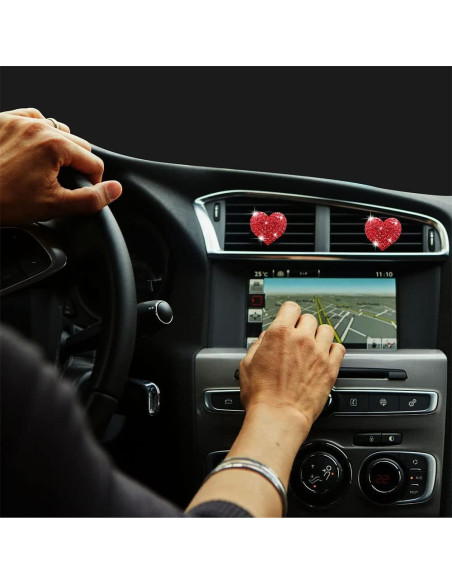 5 Clips de Ventilación de Coche Gowxs Corazones Rojos Brillantes 5 Clips de Ventilación de Coche Gowxs Corazones Rojos Brillantes