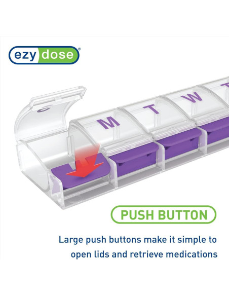 Planificador Semanal de Pastillas Ezy Dose XL 7 Días - Botón Presión Planificador Semanal de Pastillas Ezy Dose XL 7 Días - Botón Presión