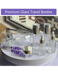 18 Botellas de Vidrio para Viaje FYAWME Aprobadas por TSA 2