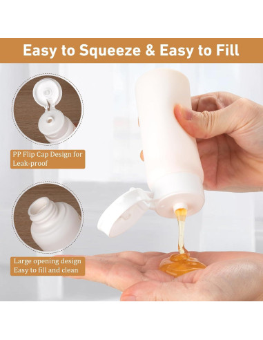 Juego de Botellas de Viaje Wowang 5 Piezas 100ml Aprobadas TSA