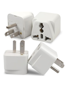 Adaptador Universal de Enchufe Romeda 4 Paquetes Blanco