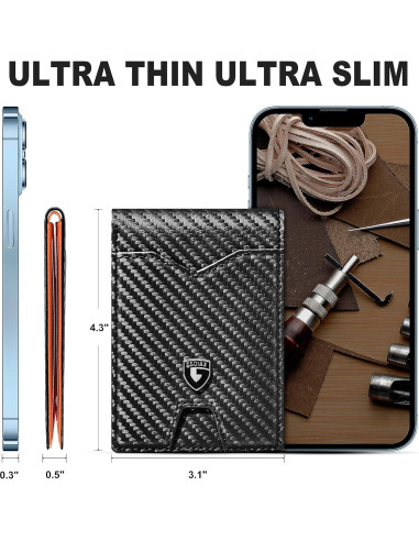 Cartera Slim GSOIAX para Hombres de Cuero con Bloqueo RFID