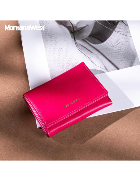 Billetera Slim Montana West Rosa Fucsia con Bloqueo RFID Billetera Slim Montana West Rosa Fucsia con Bloqueo RFID