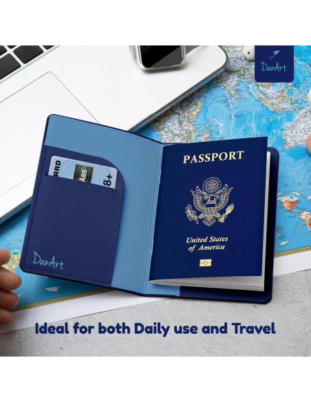 Funda Protectora de Pasaporte DanArt Azul Marino Delgado Funda Protectora de Pasaporte DanArt Azul Marino Delgado