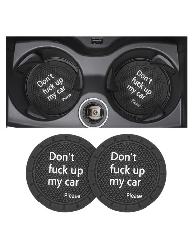 Posavasos para Coche 8sanlione D Negro 2PCS Antideslizante