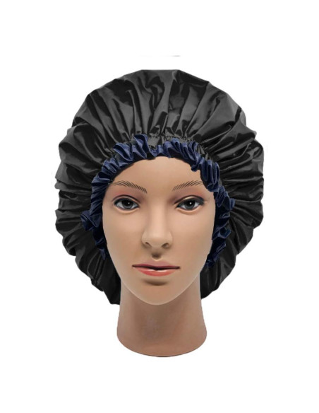 Gorro de Ducha Jumbo ELEBOX XL Impermeable Doble Capa Negro Gorro de Ducha Jumbo ELEBOX XL Impermeable Doble Capa Negro
