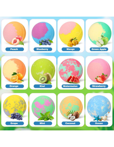 Bombas de Baño para Niños Excalla - 12 Colores y Aromas Bombas de Baño para Niños Excalla - 12 Colores y Aromas