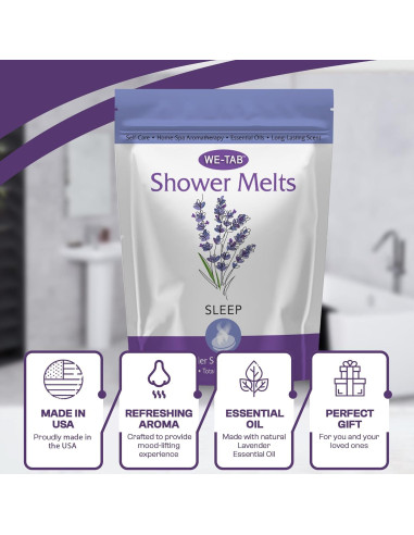 Tabletas de vapor para ducha We-Tab 10-pk con aromaterapia de lavanda