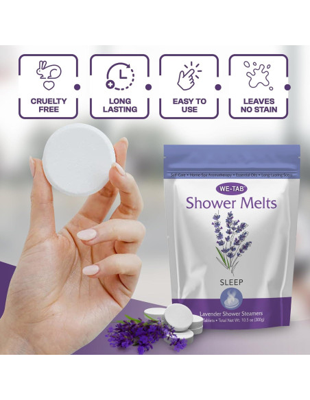Tabletas de vapor para ducha We-Tab 10-pk con aromaterapia de lavanda Tabletas de vapor para ducha We-Tab 10-pk con aromaterapia de lavanda