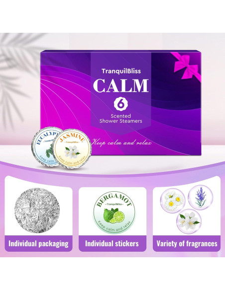 Bombas de Ducha TranquilBliss - Set de 6 Tabletas Aromáticas Bombas de Ducha TranquilBliss - Set de 6 Tabletas Aromáticas