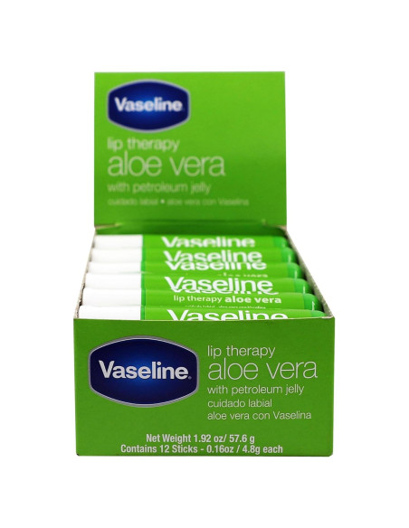 Bálsamo Labial Vaseline Aloe Vera - Caja 12 Unidades Bálsamo Labial Vaseline Aloe Vera - Caja 12 Unidades