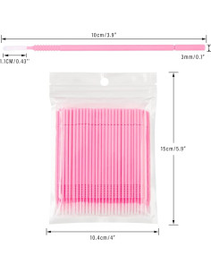 200 Aplicadores Micro Desechables G2PLUS Rosa 10cm 2