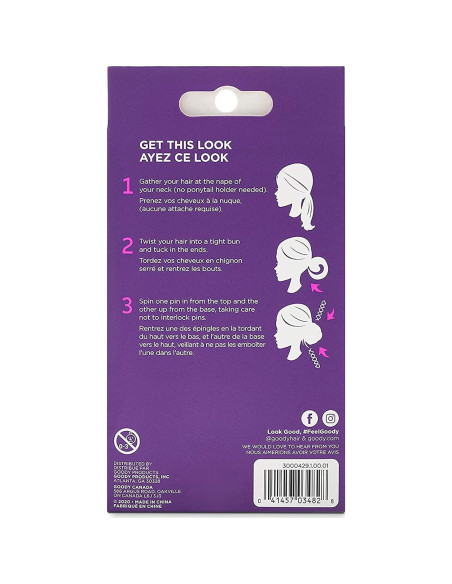Pasadores de Cabello Espiral Goody Mini - 3 Unidades, Colores Variados Pasadores de Cabello Espiral Goody Mini - 3 Unidades, Colores Variados