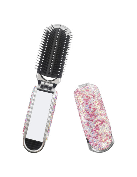 Cepillo de Viaje Plegable Owemtao con Espejo Rosa Cepillo de Viaje Plegable Owemtao con Espejo Rosa
