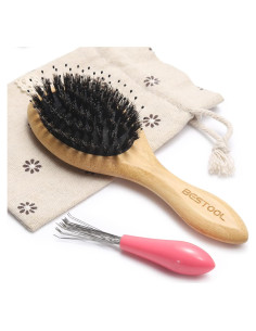 Cepillo de Cabello BESTOOL Mini de Cerda de Jabalí y Nylon 18cm