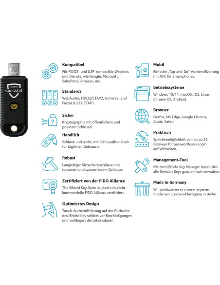 iShield Key Pro Autenticador USB-C/NFC, Seguridad 2FA iShield Key Pro Autenticador USB-C/NFC, Seguridad 2FA