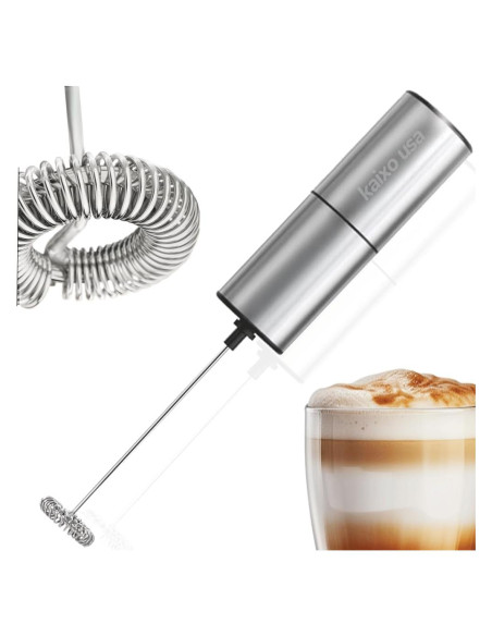 Espumador de Leche KAIXO Portátil Acero Inoxidable 6W Plata Espumador de Leche KAIXO Portátil Acero Inoxidable 6W Plata