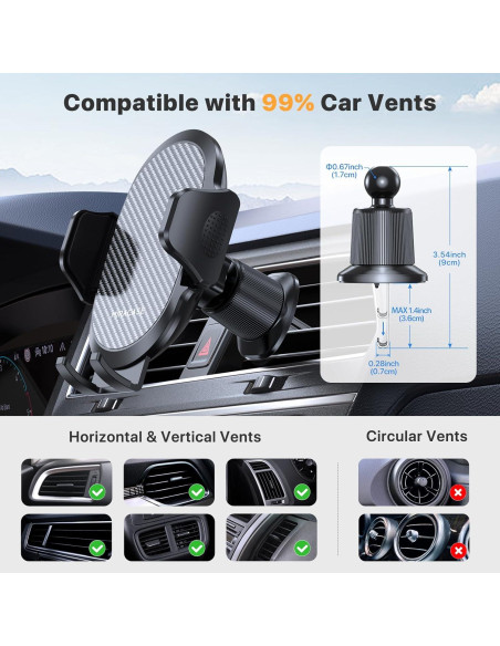 Soporte para Teléfono de Coche Miracase Universal Negro Soporte para Teléfono de Coche Miracase Universal Negro