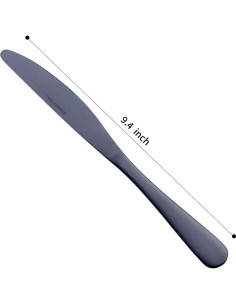 Juego de 6 Cuchillos de Cena GoGeiLi Acero Inoxidable Negro Mate 23.9 cm 2