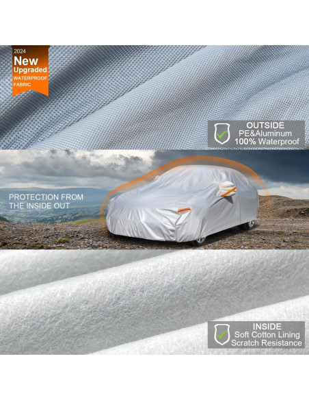 Cubierta de Coche Kayme 6 Capas Impermeable para Sedán Cubierta de Coche Kayme 6 Capas Impermeable para Sedán