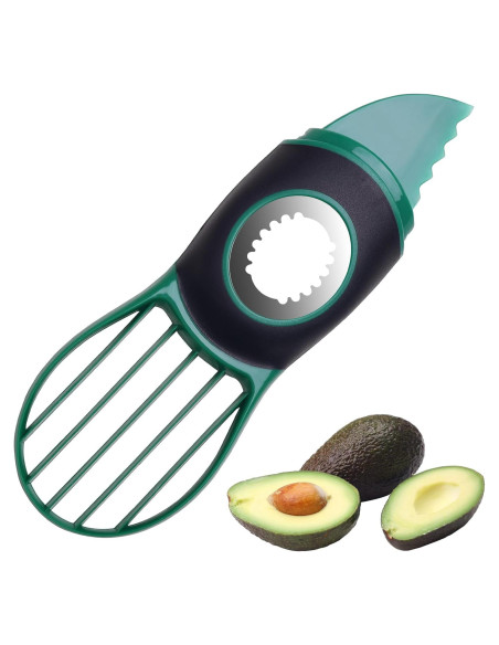 Herramienta 3 en 1 para Cortar Aguacate Linoroso Verde Herramienta 3 en 1 para Cortar Aguacate Linoroso Verde