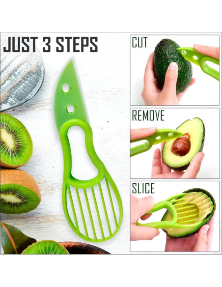Pelador de Aguacate 3 en 1 BLUE HOPE Verde - Cortador, Deshuesador y Cucharón Pelador de Aguacate 3 en 1 BLUE HOPE Verde - Cortador, Deshuesador y Cucharón