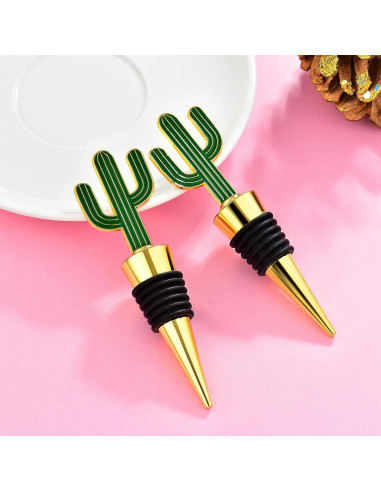 Juego de 2 Tapones de Vino RICHCEE Cactus Reutilizables