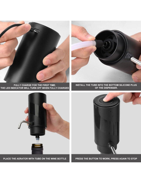 Set de abridor de vino eléctrico 4 en 1 SOUKENGEN negro Set de abridor de vino eléctrico 4 en 1 SOUKENGEN negro
