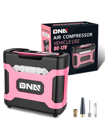 Inflador de Neumáticos Digital DNA MOTORING Rosa 12V Inflador de Neumáticos Digital DNA MOTORING Rosa 12V