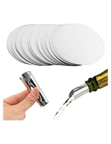 Discos Vertedores de Vino Plateados SYCOOVEN 50pcs 75mm Discos Vertedores de Vino Plateados SYCOOVEN 50pcs 75mm