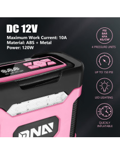 Inflador de Neumáticos Digital DNA MOTORING Rosa 12V 2