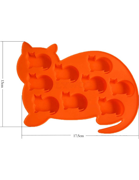 Bandeja de Hielo de Silicona LYWOO en Forma de Gato - 2 Piezas Bandeja de Hielo de Silicona LYWOO en Forma de Gato - 2 Piezas
