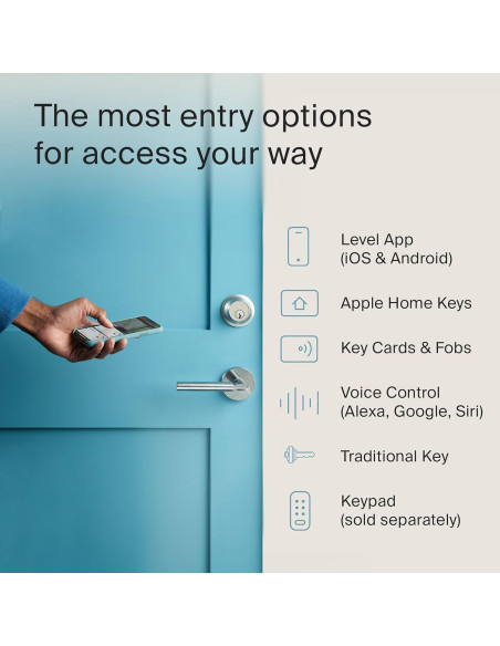 Cerradura Inteligente Level Lock+ WiFi Cromo Satinado Cerradura Inteligente Level Lock+ WiFi Cromo Satinado