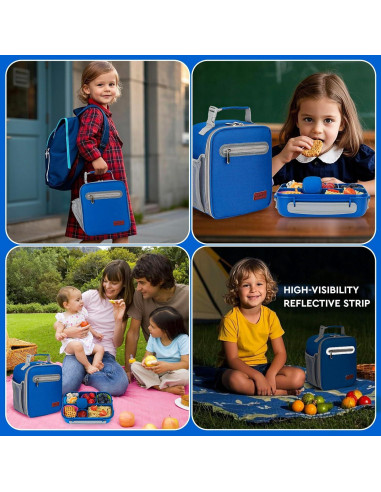 Caja de Almuerzo MaMix Bento Box 1300ml 4 Compartimentos Azul